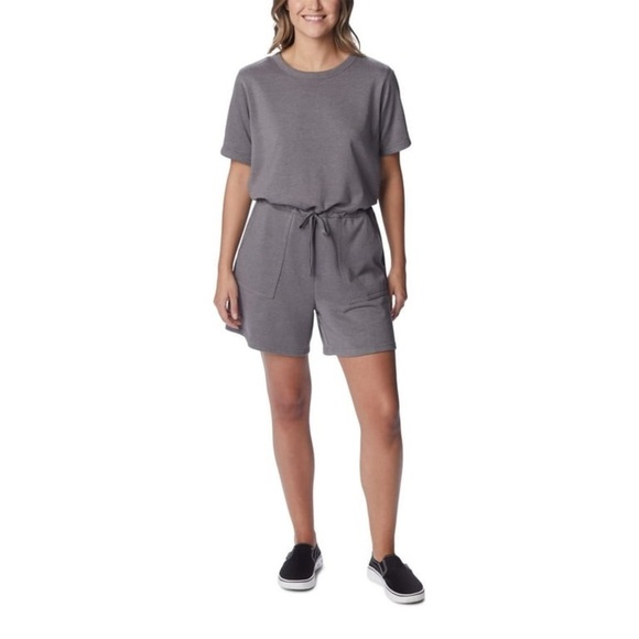 Columbia Women's Trek French Terry Romper, City Grey Heather, Large - Picture 8 of 10